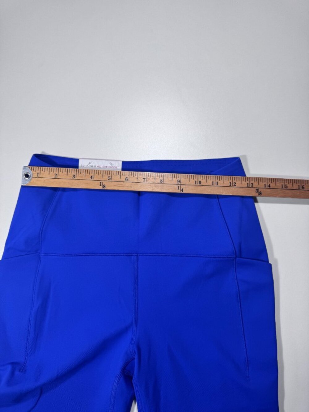 Spyder Active Sport Capri Leggings Women’s Medium Bright Blue High Rise Pockets - Picture 5 of 9